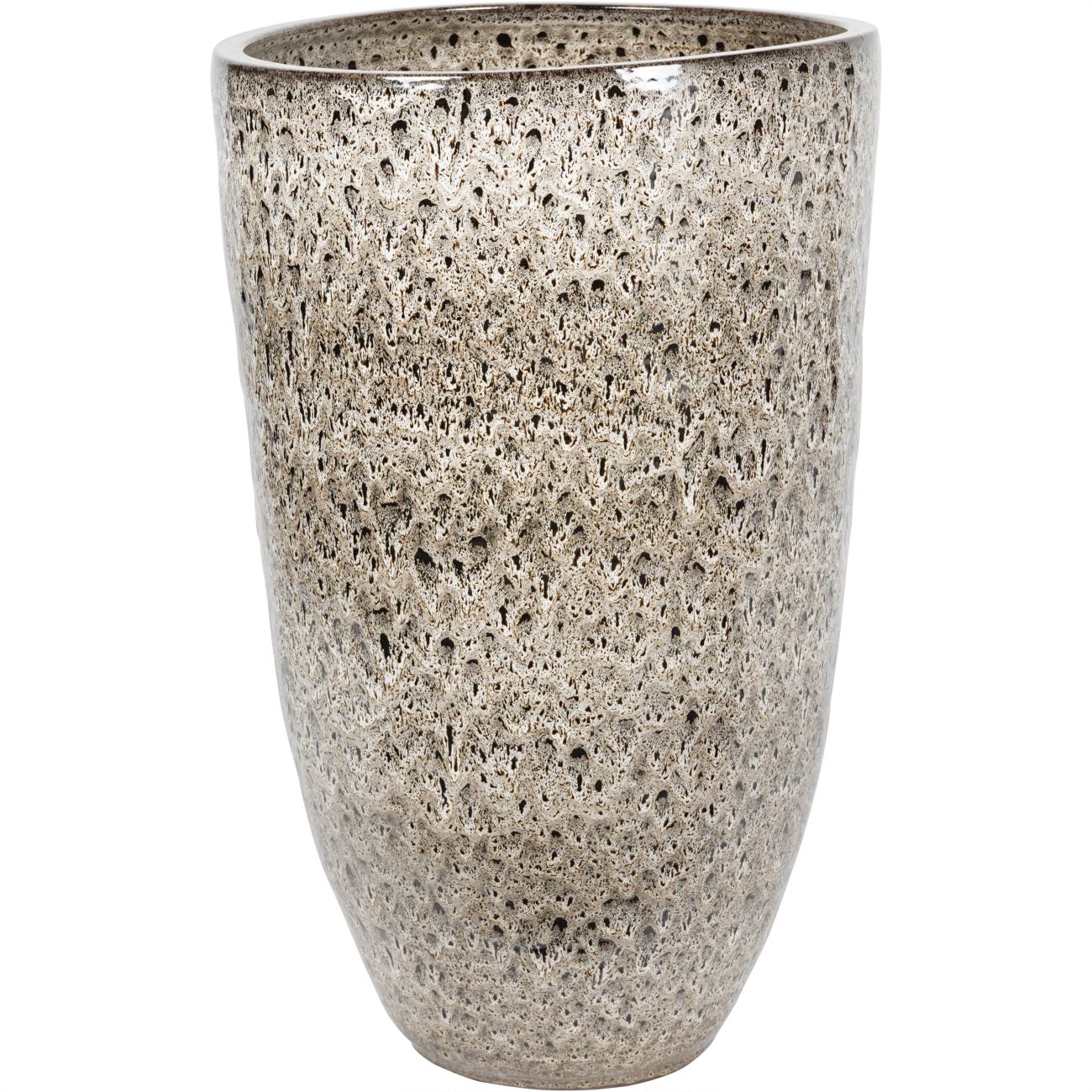 Mederno Reactive Glaze Ceramic Tall Taupe Planter 90cm Large